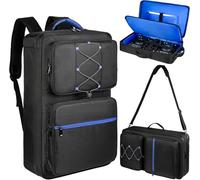 Jaffzora DJ Controller Backpack Case, Universal Compatible with DDJ-FLX4/REV1/SB3/400, Fits 16 Inch Laptop, Mic & Headphone Pockets, Water-Resistant, Black
