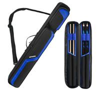 Jaffzora Pool Cue Case 2x2, Pool Stick Carrying Case Holds 2 Butts and 2 Shafts, Soft Billiard Cue Bag with Shoulder Straps, Black (Bag Only)
