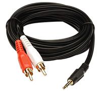 JAFSAL ONLINE 3.5mm Stereo Audio Male to Male to 2 RCA Male Cable- Aux to 2RC Cable - Audio Cable Compatible with Home Theatre, Smartphones, MP3, Computers, LED, Tablet- (15 Meter)