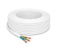 JAFSAL ONLINE 3 Core Flexible PVC, Mains Wire Cable, Electric Wiring, 3183Y Cable, Flexible Wiring, (10m, WHITE)