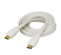 JAFSAL ONLINE Gold 1080P HDMI Flat Cable Lead Smart HD TV HDTV 3D Meter 1m 1.5m 2m 3M 5M 10M White (2 Meter)
