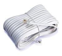 JAFSAL ONLINE RJ11 Cable ADSL Extension Lead Phone Cord Telephone Male to Male High-Speed Broadband Landline Microfilter Wire, 1m White