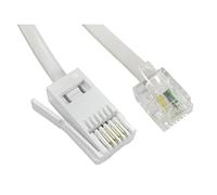 JAFSAL ONLINE RJ11 to BT Socket Cable Lead, RJ11 Telephone Cable Lead 4 Pin Wire 6P4C ADSL Modem Phone Plug Male Broadband Cable, Extension Lead for Landline, Modem, Fax, Dial-up- 2 meter