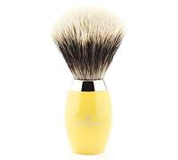 Jag Shaving Luxury Yellow Mens Shaving Brush with Silver Tip Badger Hair Bristles Beard & Mustache Facial Hair Perfect Shave