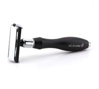 Jag Shaving Safety Razor for Men & Women - Double Edge - Twist to Open - Black Matte Handle - Single Blade - Reusable - Perfect Shave for Sensitive Skin