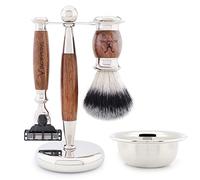 Jag Shaving Shaving Kit - 4 Pc Shaving Brush Set (Synthetic Sliver Tip)