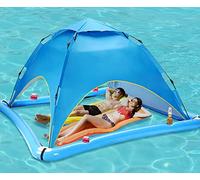 Jagahaha Floating Pool Canopy with UV50+ Sun Protection - Inflatable Pool Float with Shade, Pop-Up Floating Tent for Pool, Lake, Portable Floating Umbrella with Cup Holder & Carry Bag for 2 People