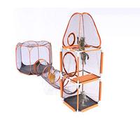 Jagahaha Outdoor Cat Playpen, 3-Level Climbing Tower with Tunnel, Portable Catio Enclosure for Cats, Pop-Up Folding Outdoor Tent, Playpen for Outside, Pet House for Feline & Kitten