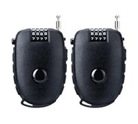 JAGASOL Motorcycle Helmet Lock, 4 Digit Combination 27.5 Inch Retractable Cable Lock for Snowboard, Bike Luggage Backpack Scooter Suitcase Ski, Small Multi-Function Secure Lock for Travel, Black 2 Pcs