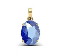 JAGDAMBA GEMS 100 Certified 7.00 Ratti Blue Sapphire Nilam Neelam Stone Silver Plated Pendant Locket Rashi Ratan Gemstone for Men and Women Lab Certified (SNEHA-BLUE-563)