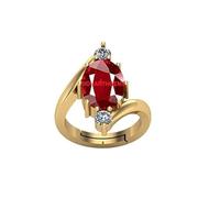 JAGDAMBA GEMS 11.25 Ratti 10.34 Carat Quality Natural Burma Ruby Manik Unheated Untreated Gemstone Gold Ring for Men and Women Gold-Plated Ruby