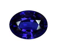 JAGDAMBA GEMS 4.25 Ratti Deluxe Original Certified AA Quality, Natural Blue Sapphire Gemstone Certified by Lab (Top AA Quality for Men and Women, Lab Certified