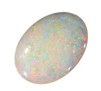 JAGDAMBA GEMS 6.25 Carat Certified Australian Opal Natural White Oval Shape Australian Opal for Men and Women Natural Australian Loose Fire Opal Gemstone