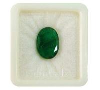 JAGDAMBA GEMS Certified Unheated Untreated 7.25 Ratti 6.55 Carat Quality Natural Emerald Panna Loose Gemstone for Men and Women, Natural Emerald Panna Loose Gemstone,