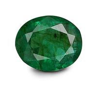 JAGDAMBA GEMS Zambian Emerald Panna Earth Spirit Stone 4.25 Ratti / 3.42 Carat Unheated Natural Original AA Certified Quality for Men and Women {Lab Approved} Natural