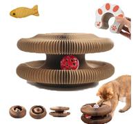 Jagdkuschel Cocoon - Mit 3in1 Funktion，Katzenwirbel Katzenliebling，Kratzkokon Furkatzen， Katzenspielzeug，Faltbares Katzenkratzbrett，Interaktives Kratzpad Mit Ball FüR Den Innen Und AußEnbereich (1PC)