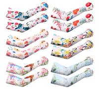 JaGely 6 Pairs Gardening Defense Sleeves for Women Sun Protection Cooling Arm Sleeves with Thumb Hole Farmers Gardening Sleeves for Women Men Summer Outdoor Garden Sports, Colorful, Large