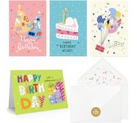 JagerGreen 40 Pack 4x6 Birthday Cards, Funny Happy Birthday Cards Bulk with Envelopes and Stickers, Inside Blank Greeting Cards for Women, Men, Adult and Kids, Family and Friends Celebrations