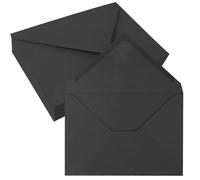 JAGERGREEN 50 Pack 5" x 7" Self Seal Envelopes, Black Blank C5 C6 Envelopes for Wedding Invitation, Envelope 137 x 193mm 150gsm for Greeting Cards,Birthday, Baby Shower, Thank You Cards, Anniversary