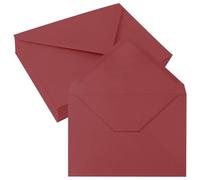 JAGERGREEN 50 Pack 5x7 Gummed Envelopes Red | Letter Size Envelopes for Wedding Invitations, Greeting Cards, Photos, Baby Shower, Birthdays, Thank You