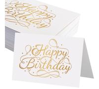 JAGERGREEN 50 Pack 5x7 Happy Birthday Cards Multipack for Woman Men, White Blank Folded CardStock for Greeting Cards, Mom, Dad, Daughter, Son, Brother, Sister, Girls, Boys, Kids, Adult (Cards Only)