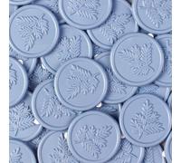 JAGERGREEN Blue Olive Branch Wax Seal Stickers, 24 Pcs, Easy to Use, Paper Surface, Wedding Invitations, Gift Wrapping, Cards, Packages