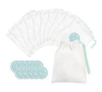 JAGERGREEN Drawstring Gift Bags, 5.2x6.5 inches 10 Pcs Green Cotton Bags with Wax Stickers for Party Favour, Wedding Favor, Christmas, Birthday, Jewelry Pouches, Candy, Bridal Shower, Crafts Supplies