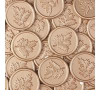 JAGERGREEN Wax Seal Stickers for Wedding Invitation, 48 Pcs Gold Self Adhesive Sealing Wax Sticker, Envelope Seal Stickers with Olive Branch Pattern for Gift Wrapping, Cards, Packages, Christmas