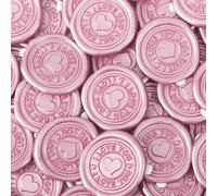 JAGERGREEN Wax Seal Stickers for Wedding Invitations, 24 Pcs Pink Self Adhesive Sealing Wax Envelope Seal Stickers for Gift Wrapping, Letters, Cards, Packages, Decoration (Heart)