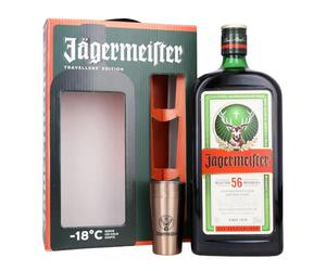 Jagermeister Herbal Liqueur | 1 Litre | 3 Shot Glass Gift Pack | Best Served as an Ice Cold Shot