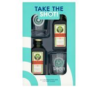 Jagermeister Liqueur, Take the Shot Gift Set, including 2 x 5cl Bottles of Jagermeister liqueur and 2 decorated shot glasses. Lovely Gift for Christmas or Birthday By Blue Tree Gifts