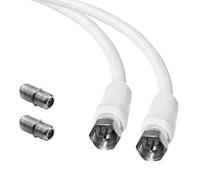 JagFond RG6 TV Aerial Coaxial Cable 1M ith F Female Compression Connector 75 Ohm, High Speed RG6 Coaxial Cable for Digital Router, TV, Satellite, Cable Box 3.3FT(1M)