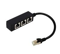 JagFond RJ45 Ethernet Splitter Cable Adapter, 1 Male to 3 Female Port Lan Network Plug Extension Splitter for Cat7, Cat6, Cat5e, Cat5, Compatible with ADSL, Hub, Switch, TV Broadband Connections