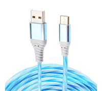 JagFond USB C Charger Cable 2M 60W Type C Cable Fast Charging Light Up Lead Braided USB A to USB C Support Data Transmission for Xiaomi phones, Huawei, iPhone 5/6/7/8/X/XS, OPPO phones (Bule)