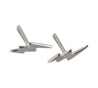 Jagged Lightning Bolt Stud Earrings, Silver or Gold, 925 Fine Jewelry, Petite Girls Womens (Silver)