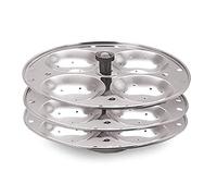 JagMor Stainless Steel Idli Maker Stand with 3 Plates and 12 Cavities 4 Cavities in 1 Plate - Makes 12 Idlis