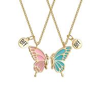 jagosen Best Friend Necklace Gold Butterfly Necklace Friendship BFF Necklace for 2 Girls with Beautiful Gift Box and Flannel Bag