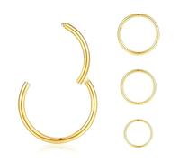 jagosen Black Gold Silver Nose Ring Hoop 18g 8PCS Titanium Thin Small Nose Septum Ring Lip Ring Eyebrow Cartilage Helix Conch Piercing Jewellery For Women Men 6mm/8mm/10mm/12mm/14mm
