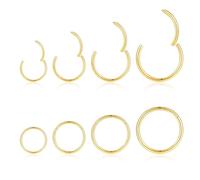 jagosen Black Gold Silver Nose Ring Hoop 18g 8PCS Titanium Thin Small Nose Septum Ring Lip Ring Eyebrow Cartilage Helix Conch Piercing Jewellery For Women Men 6mm/8mm/10mm/12mm/14mm