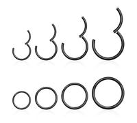 jagosen Black Nose Ring Hoop 18g 8PCS Titanium Thin Small Nose Septum Ring Lip Ring Eyebrow Cartilage Helix Conch Piercing Jewellery For Women Men 8mm/10mm/12mm/14mm