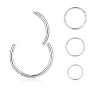 jagosen Black Nose Ring Hoop 18g 8PCS Titanium Thin Small Nose Septum Ring Lip Ring Eyebrow Cartilage Helix Conch Piercing Jewellery For Women Men 8mm/10mm/12mm/14mm