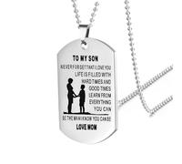jagosen Mens Necklace Dog Tags Silver Chain Necklace For Men To My Son Pendant Necklace Boys Birthday Gifts Jewellery