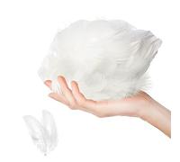 Jagowa 100 Pcs Feathers for Crafts, Colorful Feathers, Natural Goose Feathers for DIY Handmade Crafts Gift Box Filling Ornament Decoration (White)