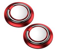 Jagowa 2 Pcs Mobile Phone Ring Holder Magnetic Finger Ring Stand Car Mount Available 360 Adjustable Mobile Phone Loop For All Smartphones (Red)