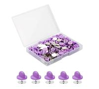 Jagowa 200Pcs PVC Rubber Pin Backs and Tie Tacks, Modern Lapel Pins, Brooch, Tie Pins, Badges, Name Tags, Purple