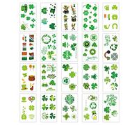 Jagowa 20PCS Irish St Patrick's Day Decorative Accessories Temporary Tattoo Transfer Tattoo Waterproof Fake Tattoo for Boys and Girls