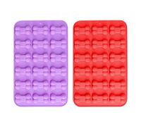Jagowa 2Pcs Bone Shaped Silicone Moulds, Washable Reusable Ice Cream Jelly Pudding Mould for Baking Cookies Chocolate Candy (Red, Purple)