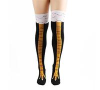 Jagowa 2pcs Chicken Feet Socks Funny Chicken Feet Socks Scheming Slim Over The Knee Cosplay Socks Party Accessories(Black Yellow Claw) (2211-08B)