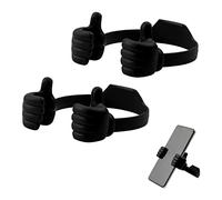 Jagowa 2PCS Thumbs Up Cell Phone Stands Adjustable Portable Smartphone Mount Lazy Phone Holder Novelty Thumbs (Black, Red)