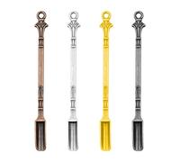 Jagowa 4-Pack Metal Medicine Spoons - Mini Shovel Spoons in Gold, Silver, Small Smoke, and 4 Colors for Accurate Dosing
